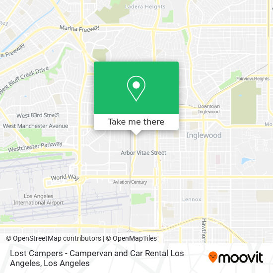 Lost Campers - Campervan and Car Rental Los Angeles map