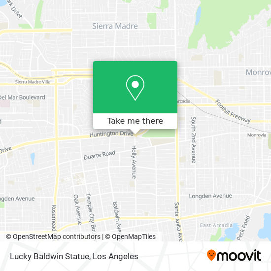 Lucky Baldwin Statue map