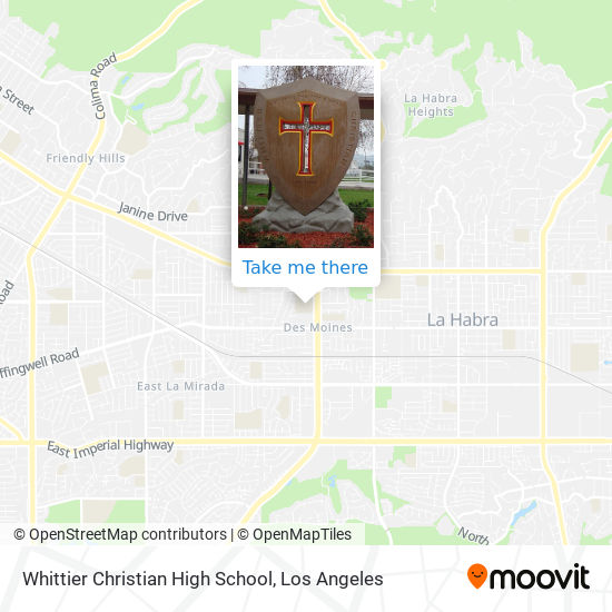 Whittier Christian High School map