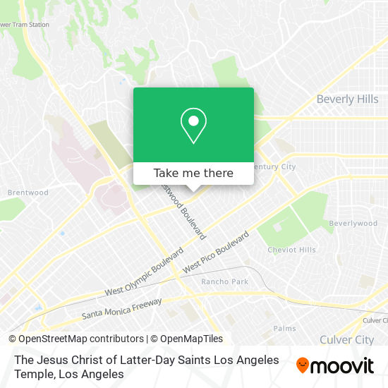 The Jesus Christ of Latter-Day Saints Los Angeles Temple map