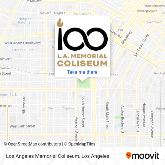 Mapa de Los Angeles Memorial Coliseum