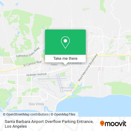 Santa Barbara Airport Overflow Parking Entrance map
