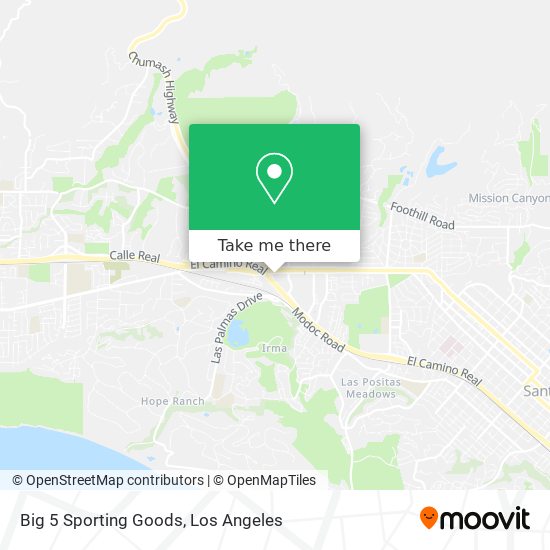 Mapa de Big 5 Sporting Goods