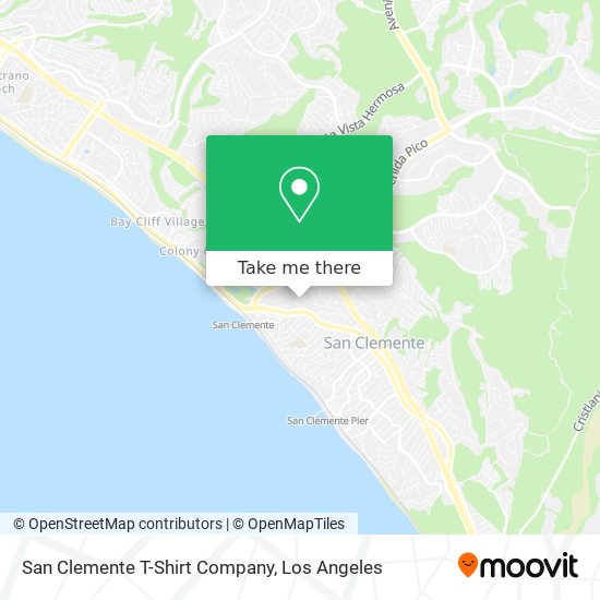 San Clemente T-Shirt Company map