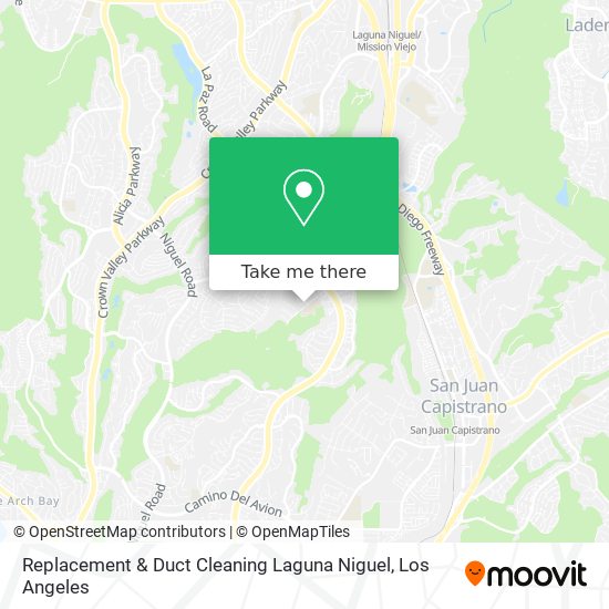 Mapa de Replacement & Duct Cleaning Laguna Niguel