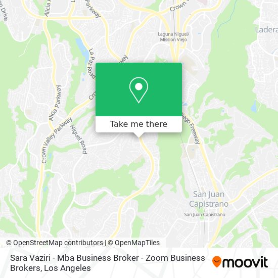 Mapa de Sara Vaziri - Mba Business Broker - Zoom Business Brokers