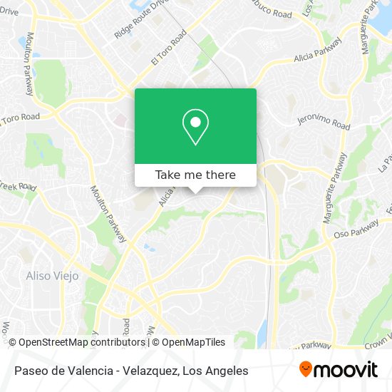 Paseo de Valencia - Velazquez map