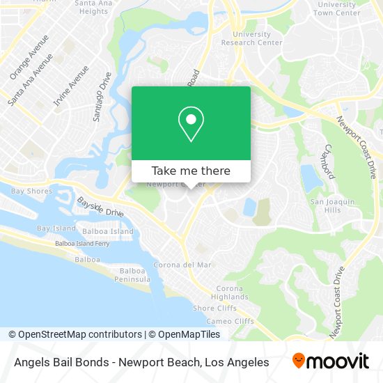 Angels Bail Bonds - Newport Beach map