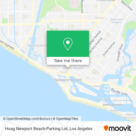 Mapa de Hoag Newport Beach-Parking Lot