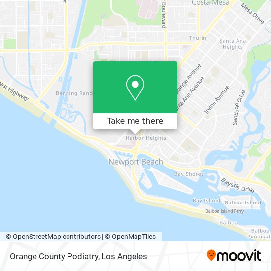 Orange County Podiatry map