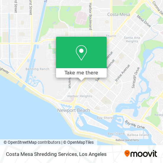 Mapa de Costa Mesa Shredding Services