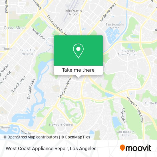 Mapa de West Coast Appliance Repair