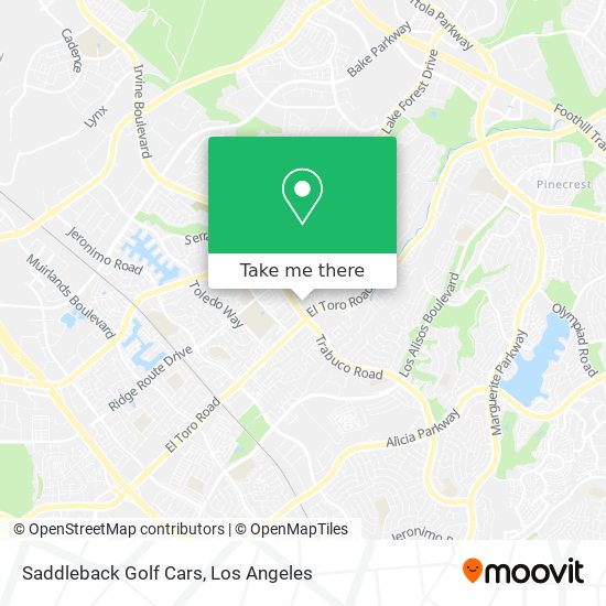 Saddleback Golf Cars map