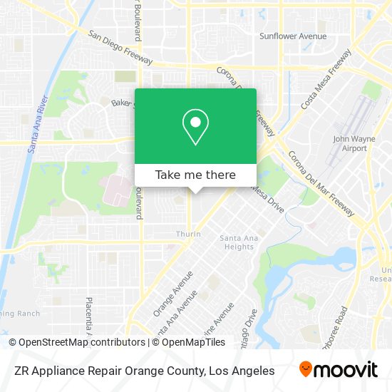 ZR Appliance Repair Orange County map