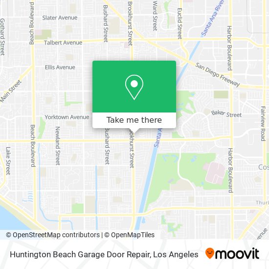 Mapa de Huntington Beach Garage Door Repair