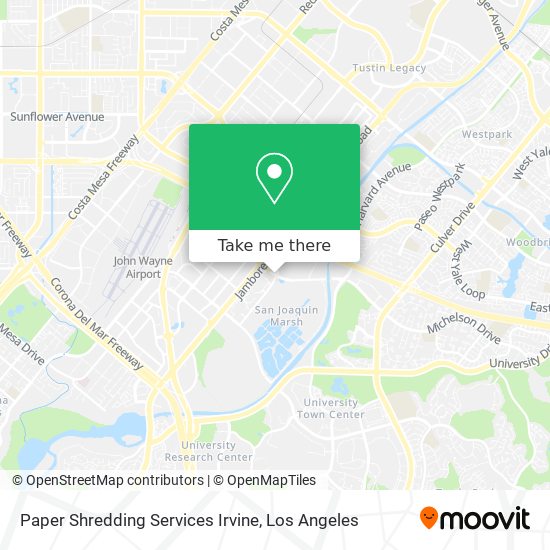 Mapa de Paper Shredding Services Irvine