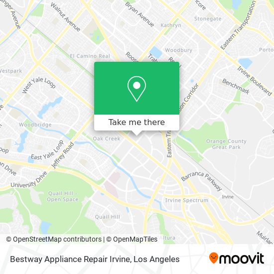 Mapa de Bestway Appliance Repair Irvine