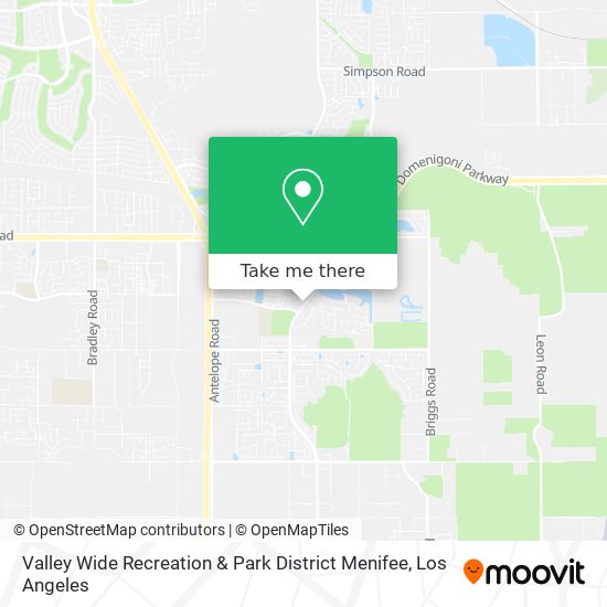 Valley Wide Recreation & Park District Menifee map
