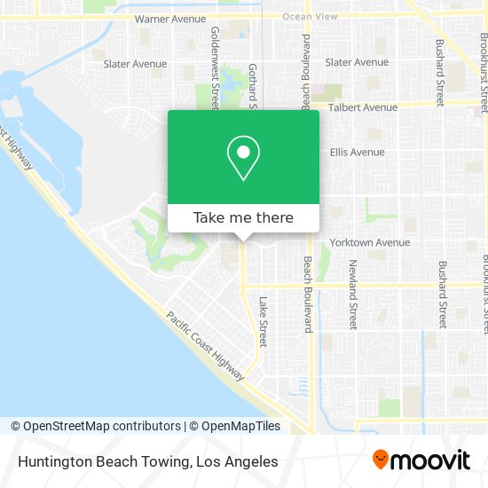 Huntington Beach Towing map