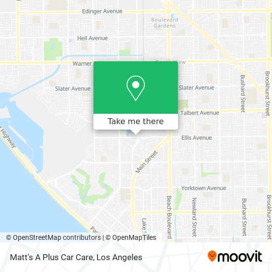 Matt's A Plus Car Care map