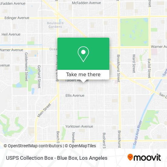 Mapa de USPS Collection Box - Blue Box