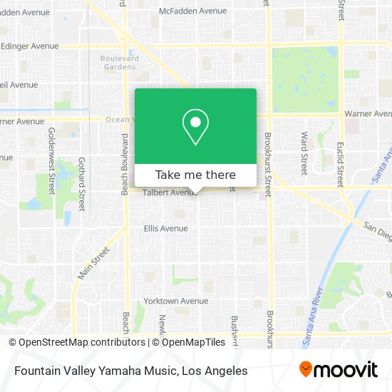 Mapa de Fountain Valley Yamaha Music