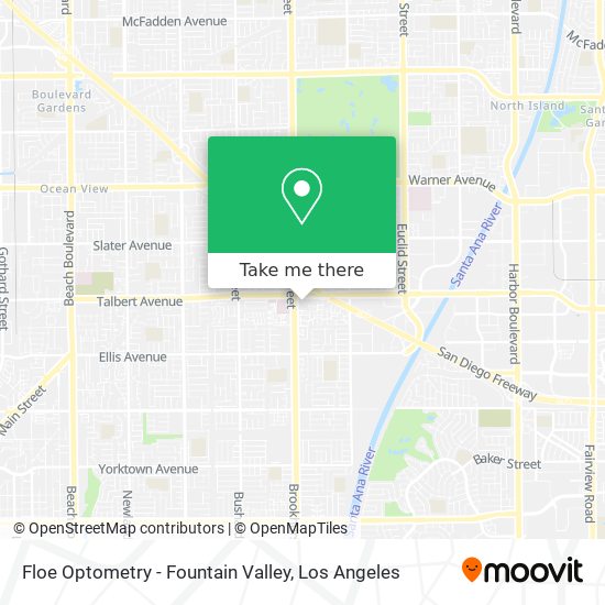 Mapa de Floe Optometry - Fountain Valley