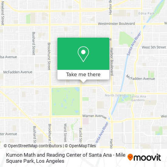 Kumon Math and Reading Center of Santa Ana - Mile Square Park map