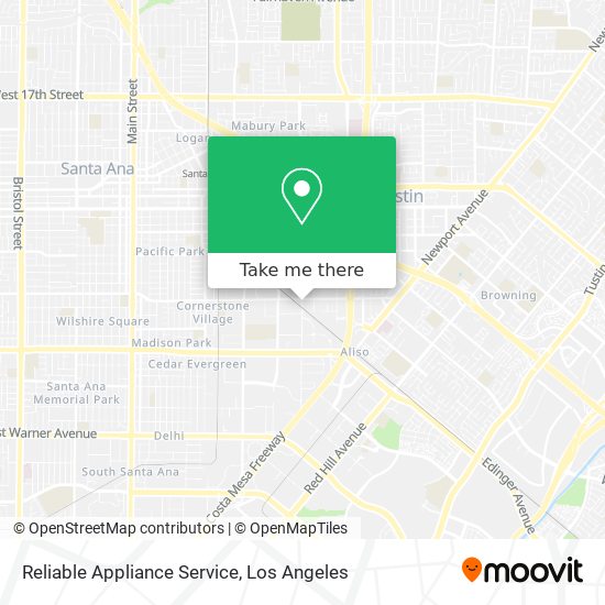 Reliable Appliance Service map