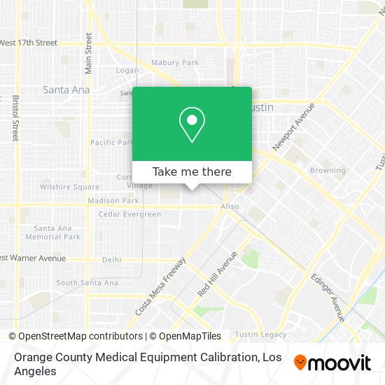 Orange County Medical Equipment Calibration map