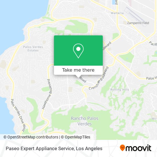 Paseo Expert Appliance Service map