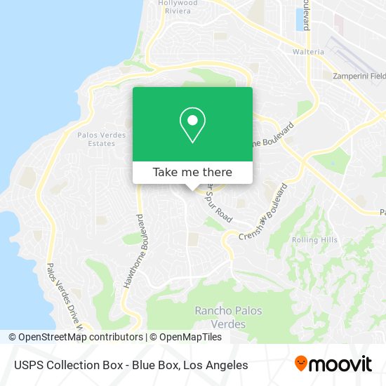 Mapa de USPS Collection Box - Blue Box