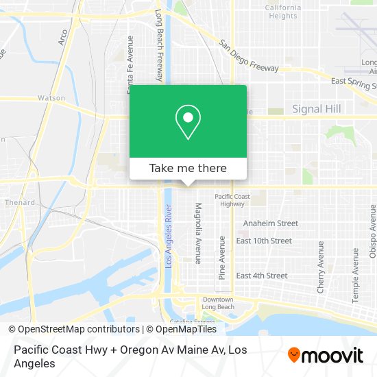 Mapa de Pacific Coast Hwy + Oregon Av Maine Av