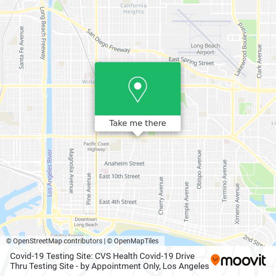 Covid-19 Testing Site: CVS Health Covid-19 Drive Thru Testing Site - by Appointment Only map