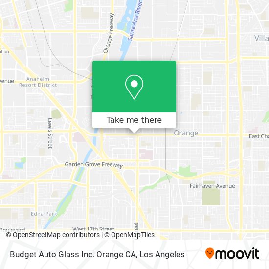 Budget Auto Glass Inc. Orange CA map