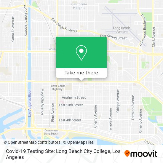 Mapa de Covid-19 Testing Site: Long Beach City College