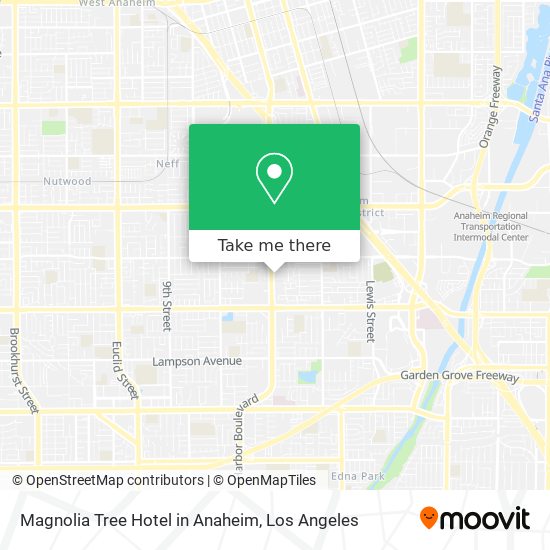 Magnolia Tree Hotel in Anaheim map
