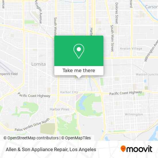 Mapa de Allen & Son Appliance Repair