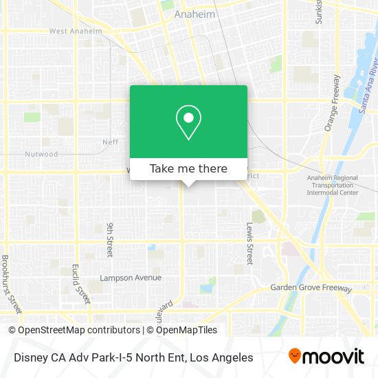 Disney CA Adv Park-I-5 North Ent map