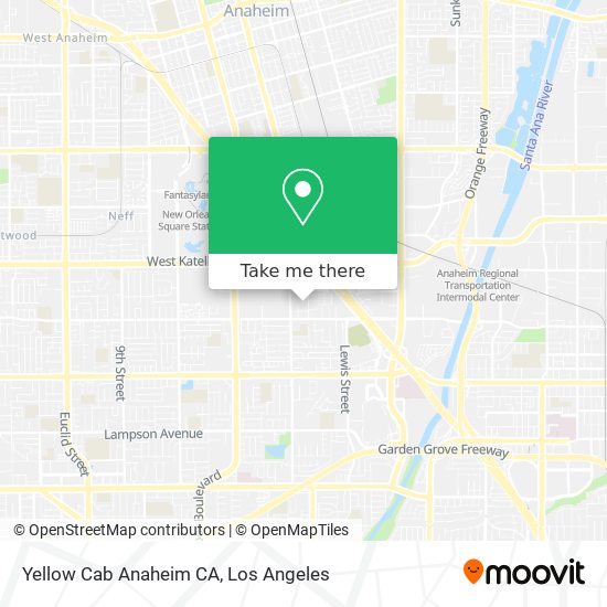 Mapa de Yellow Cab Anaheim CA