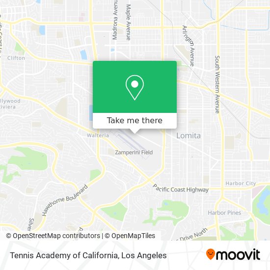 Tennis Academy of California map