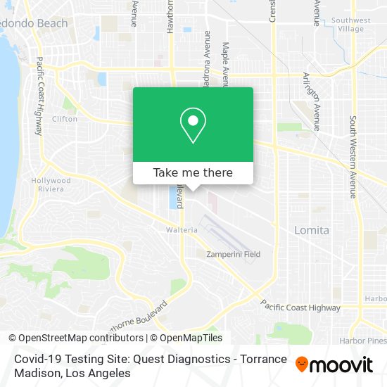 Mapa de Covid-19 Testing Site: Quest Diagnostics - Torrance Madison