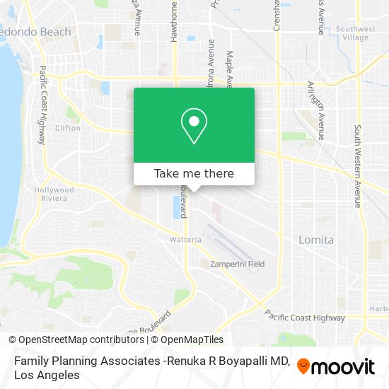 Family Planning Associates -Renuka R Boyapalli MD map