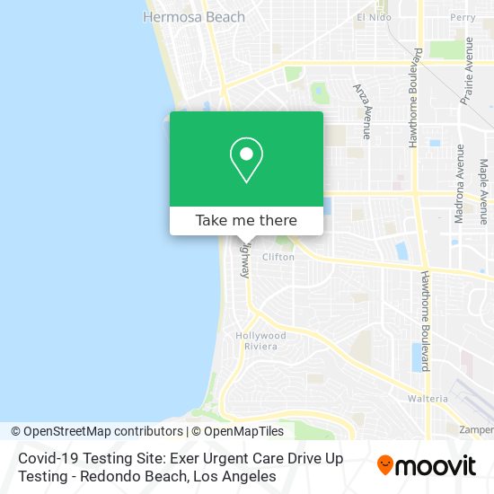 Covid-19 Testing Site: Exer Urgent Care Drive Up Testing - Redondo Beach map