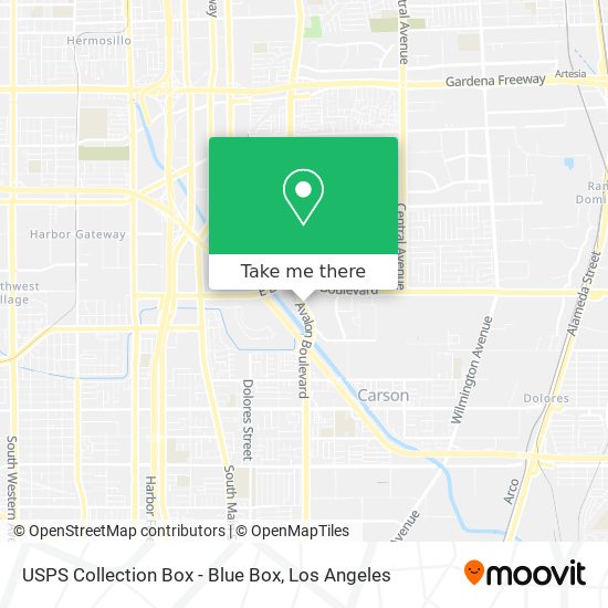 Mapa de USPS Collection Box - Blue Box