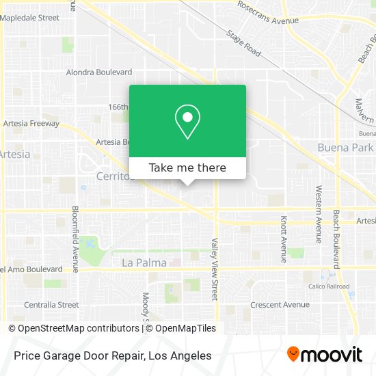 Price Garage Door Repair map