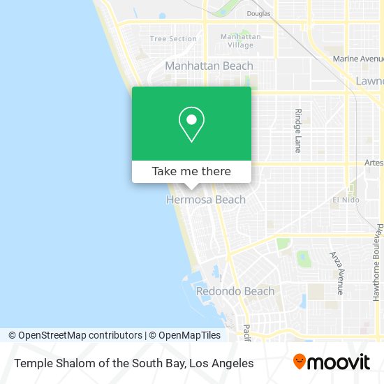 Temple Shalom of the South Bay map