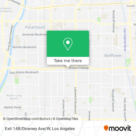 Exit 14B/Downey Ave/W map