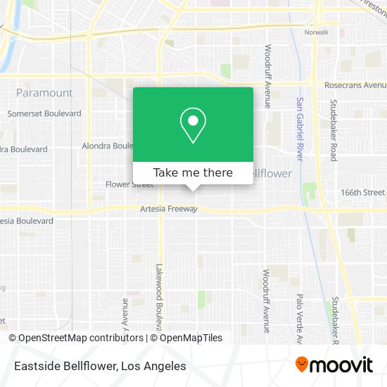 Eastside Bellflower map