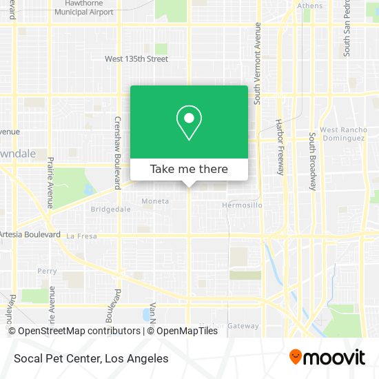 Socal Pet Center map